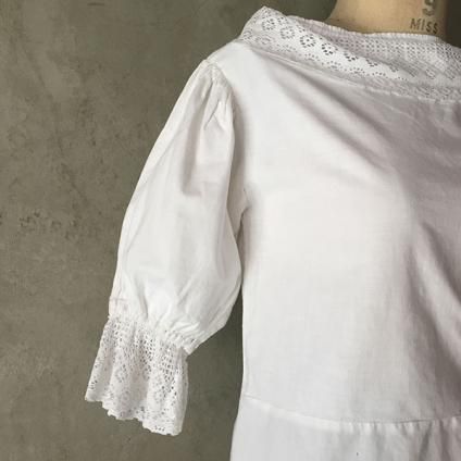 1940~50's Drawstring Collar Cotton Blouse194050ǯ ɥȥ󥰥顼 åȥ֥饦