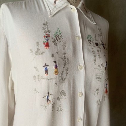  1970's Fairies Embroidery Blouse1970ǯ ͻɽ֥饦