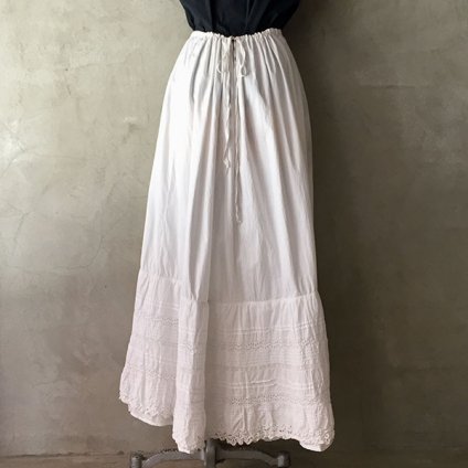 1900~10's Cutwork Lace Cotton Skirt（1900～10年代 カットワーク
