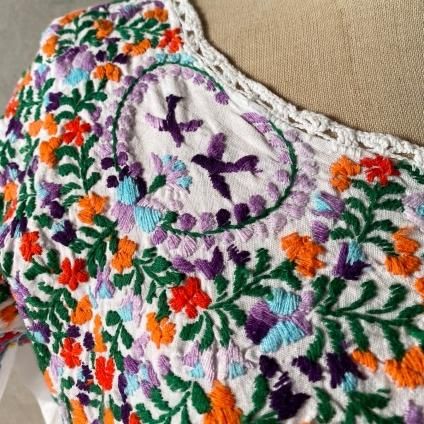 1970's Mexican Embroidery Dress(1970年代 メキシコ 刺繍 1970's Mexican Embroidery Dress(1970年代 メキシコ 刺繍