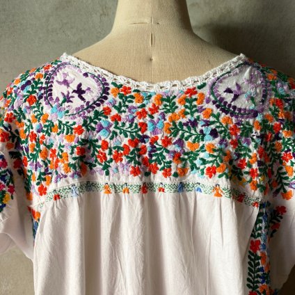 1970's Mexican Embroidery Dress（1970年代 メキシコ 刺繍ワンピース 