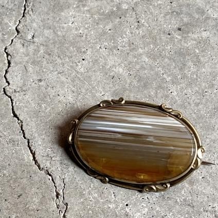 1870's Landscape Agate Brooch（1870年代 ランドスケープ