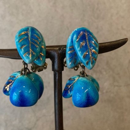 1960's Ceramic leaf Earrings1960ǯ   ƫ ꡼ե󥰡