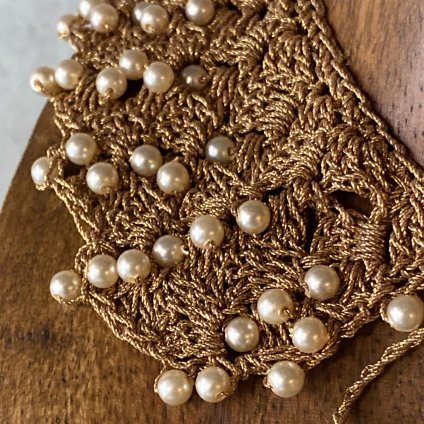 1950's Croche Lace Pearl Collar1950ǯ å졼 ѡ Ĥߡ