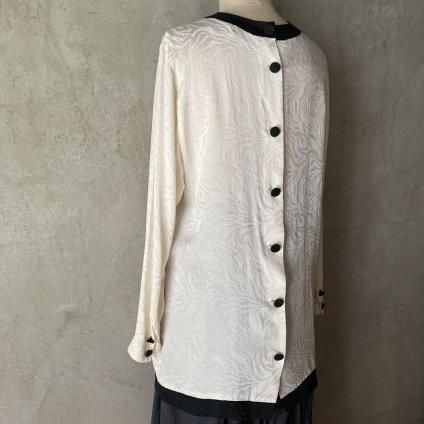 Vintage Black&White Silk Blouseʥơ Υȡ 륯֥饦