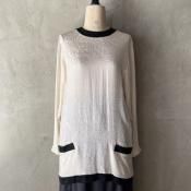 Vintage Black&White Silk Blouseʥơ Υȡ 륯֥饦