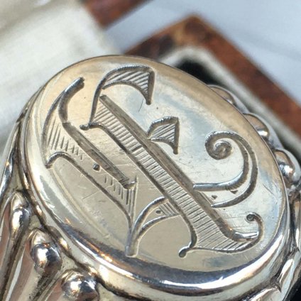 1930's Silver Monogram Signet Ring 