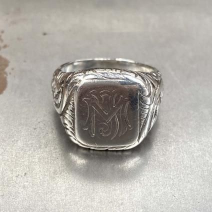 1930's Silver Monogram Signet Ring 