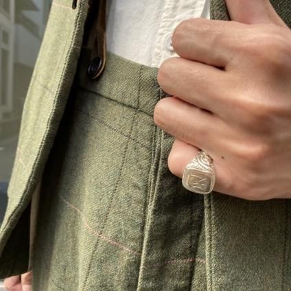 1930's Silver Monogram Signet Ring 