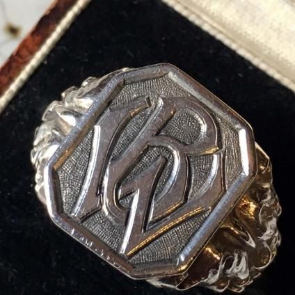 1930's Silver Monogram Signet Ring 