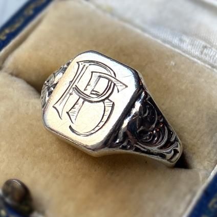 1930's Silver Monogram Signet Ring 