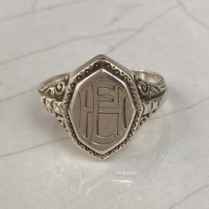 1930's Silver Monogram Signet Ring 