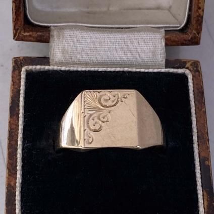 c.1983 9KYG Signet Ring Arabesque1983ǯ 9KYG ͥå  ٥