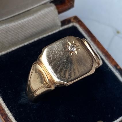 c.1977 9KYG Signet Ring Diamond1977ǯ 9KYG ͥåȥ ɡ