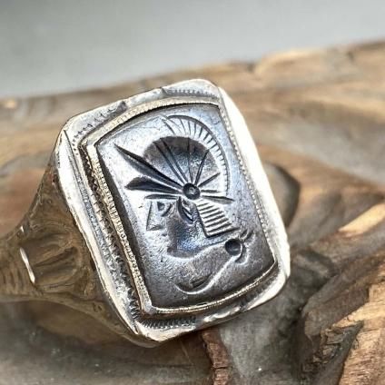 OSTBY & BARTON Silver Hematite Intaglio Ring（オストビー・バートン