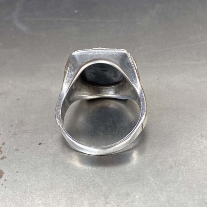 OSTBY & BARTON Silver Hematite Intaglio Ring（オストビー・バートン 