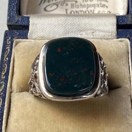 Vintage Silver Signet Ringʥơ ͥåȥ󥰡Bloodstone