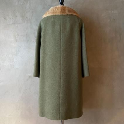 Vintage Fur Collar Green Coatʥơ ե顼 ꡼󥳡ȡ