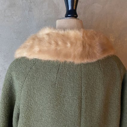 Vintage Fur Collar Green Coatʥơ ե顼 ꡼󥳡ȡ