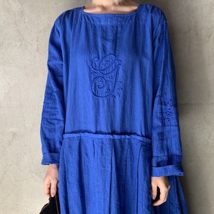 VINCENT JALBERT Pleats Dress - Embroidery - ʥ󥻥 ١ ɽ ץ꡼ĥɥ쥹Klein Blue