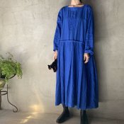 VINCENT JALBERT Pleats Dress - Embroidery - （ヴィンセント ジャルベール 刺繍 プリーツドレス）Klein Blue　