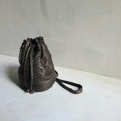 CHRISTIAN PEAU CP TIE BALL BAG ʥꥹ ݡ ܡХåPYTHON G GRAY