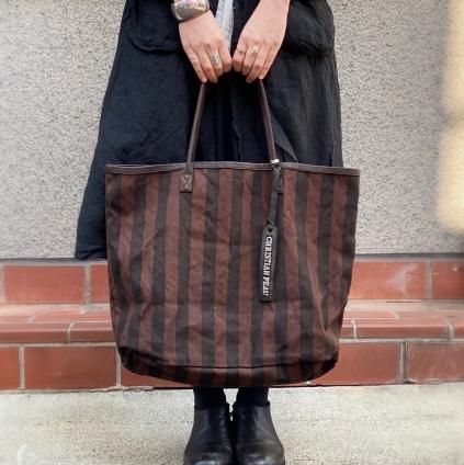 CHRISTIAN PEAU CP LP TOTE ʥꥹ ݡ ȡȥХåSTRIPE LINEN DARK BROWN