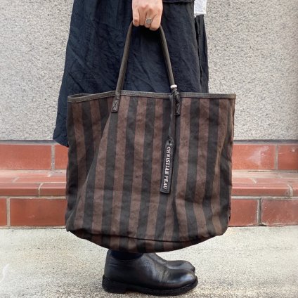 CHRISTIAN PEAU CP LP TOTE ʥꥹ ݡ ȡȥХåSTRIPE LINEN DARK GARNET