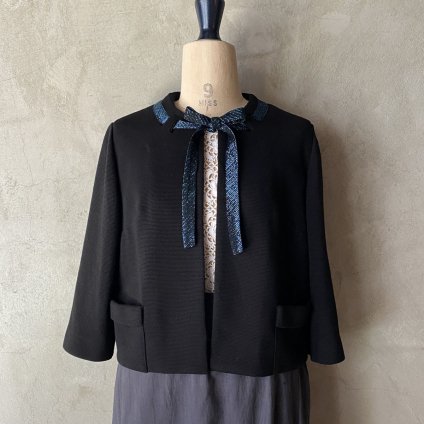 Vintage Black Jacket with Glitter Ribbon Tieʥơ ܥդ 㥱åȡ