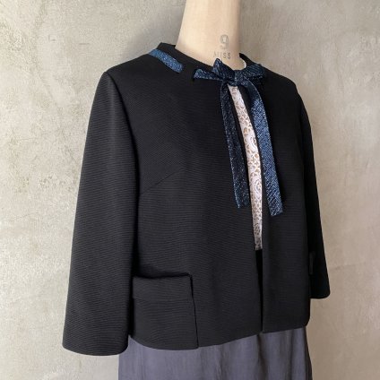 Vintage Black Jacket with Glitter Ribbon Tieʥơ ܥդ 㥱åȡ