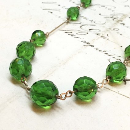 1920~30's Vintage Glass Necklace（1920～30年代 ヴィンテージ ガラス 