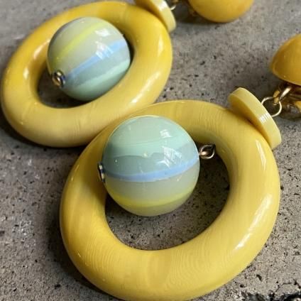 1960's French Bakelite Hoop Earrings1960ǯ ե ١饤 ա 󥰡