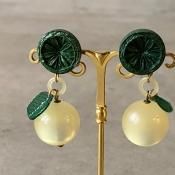 1960's French Green Citrus Earrings1960ǯ ե ꡼󥷥ȥ饹 󥰡