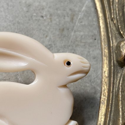 1960's French Galalith White Rabbit Brooch1960ǯ ե ꥹ ۥ磻  ֥Dead Stock