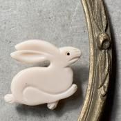 1960's French Galalith White Rabbit Brooch1960ǯ ե ꥹ ۥ磻  ֥Dead Stock