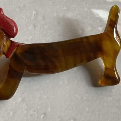 1960's French Brown Dachshund Brooch1960ǯ ե ֥饦 åե ֥Dead Stock