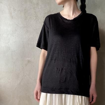 suzuki takayuki linen t-shirt（スズキタカユキ リネンTシャツ）Black