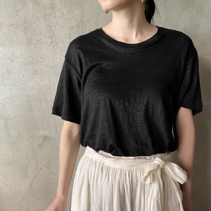 suzuki takayuki linen t-shirt（スズキタカユキ リネンTシャツ）Black/Unisex