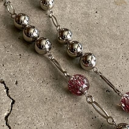 1960's French Lucite Red Glitter Ball Necklace1960ǯ 롼 å åܡ ͥå쥹Dead Stock