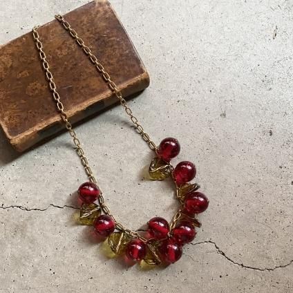 1960's French Clear Bakelite Red Cherry Necklace1960ǯ ե ꥢ١饤ȥåɥ꡼ͥå쥹