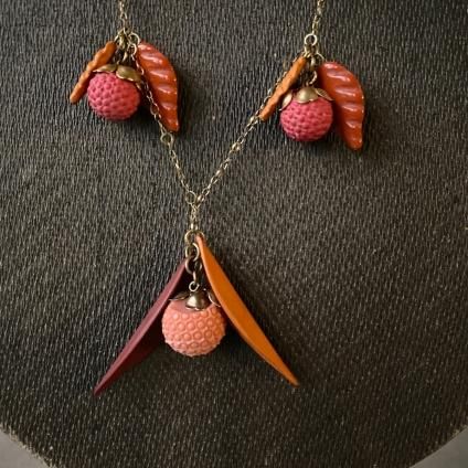 1950's French Berry and Leaf Necklace1950ǯ ե ڤμ¤դä ͥå쥹