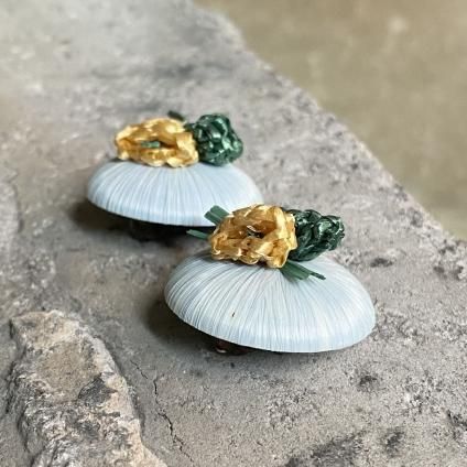 1950's Italian Raffia Pale Blue Earrings(1950年代 イタリア 1950's Italian Raffia Pale Blue Earrings(1950年代 イタリア
