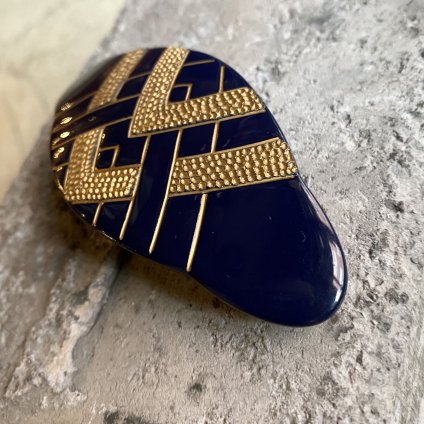 1960's French Francois Huchard Dark Navy Hair Clip（1960年代