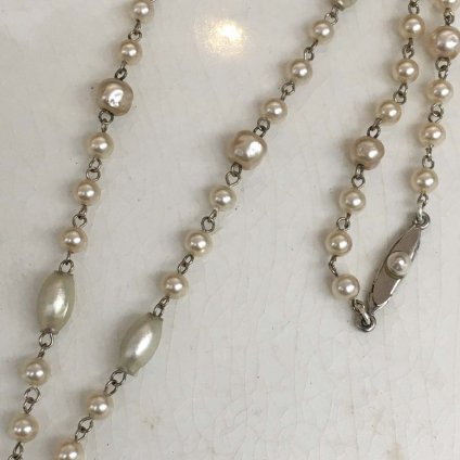 1940's France Glass Pearl Necklace（1940年代 フランスガラスパール