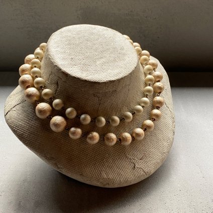 1940's France Cotton Pearl Necklace（1940年代 フランス コットン 