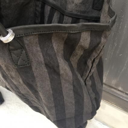 CHRISTIAN PEAU CP LP TOTE ʥꥹ ݡ ȡȥХåSTRIPE LINEN BLACK