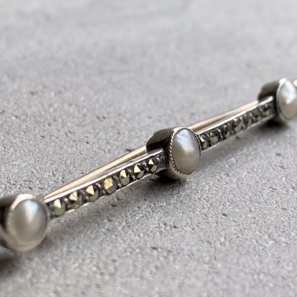 1920's French Silver Marcasite Pearl Brooch1920ǯ  ե С ޡ ѡ ֥