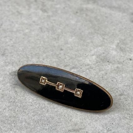 Victorian Mourning Jewelry Enamel Brooch Ovalʥȥꥢ ⡼˥ 奨꡼ ʥ ֥ ʱߡ