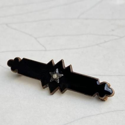 Victorian. Mourning Jewelry Enamel Brooch Starʥȥꥢ ⡼˥ 奨꡼ ʥ ֥ 