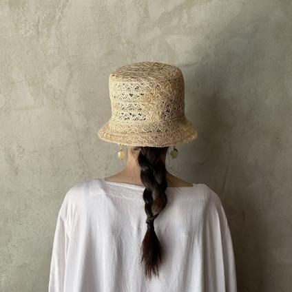 tocit Bucket (トチエット アバカレース編みのハット）natural